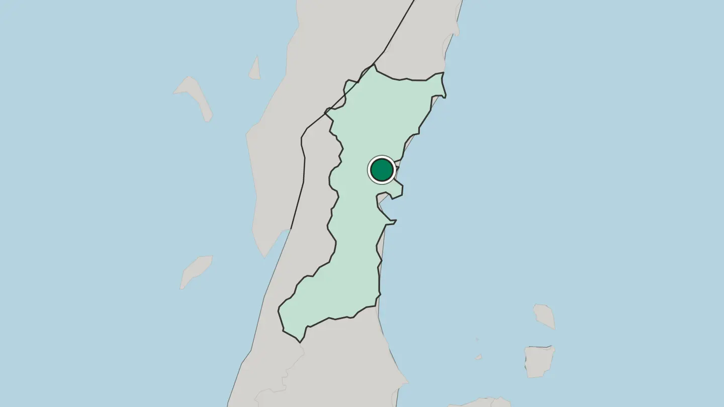 Map of Chumphon in Thailand