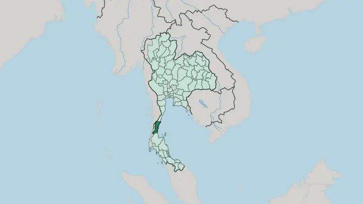 Map of Changwat Chumphon in Thailand