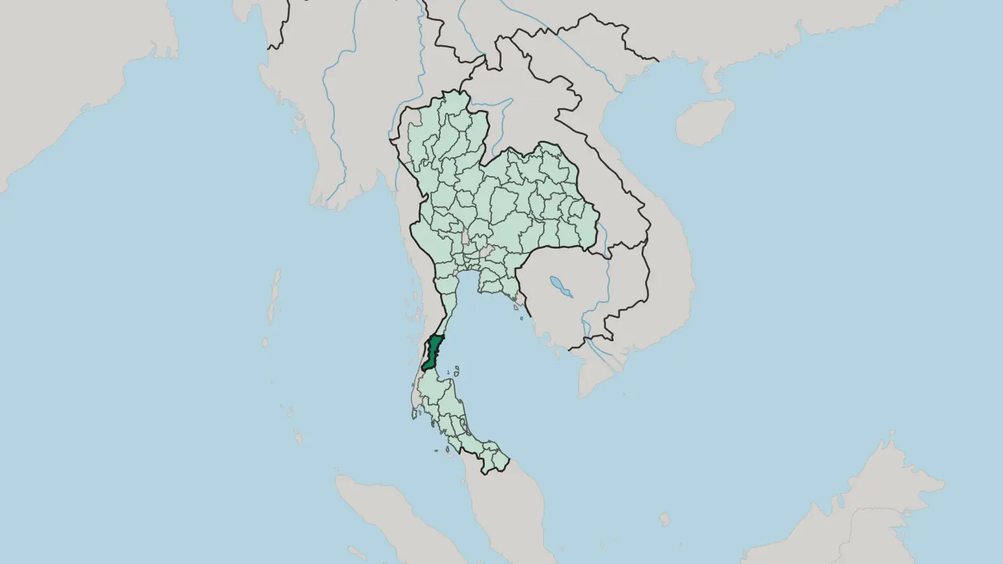 Map of Changwat Chumphon in Thailand