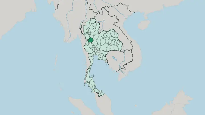 Map of Changwat Kamphaeng Phet in Thailand