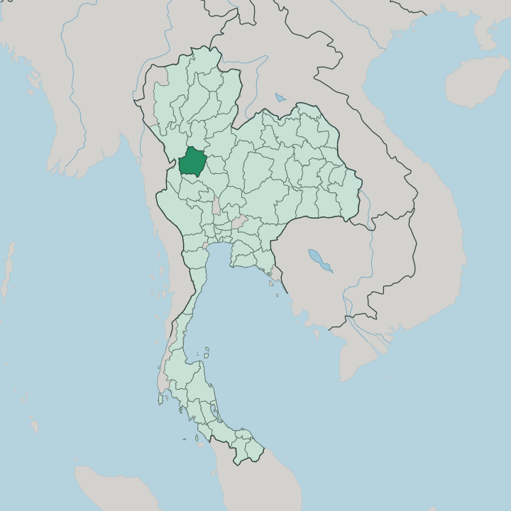 Map showing Changwat Kamphaeng Phet — In Thailand