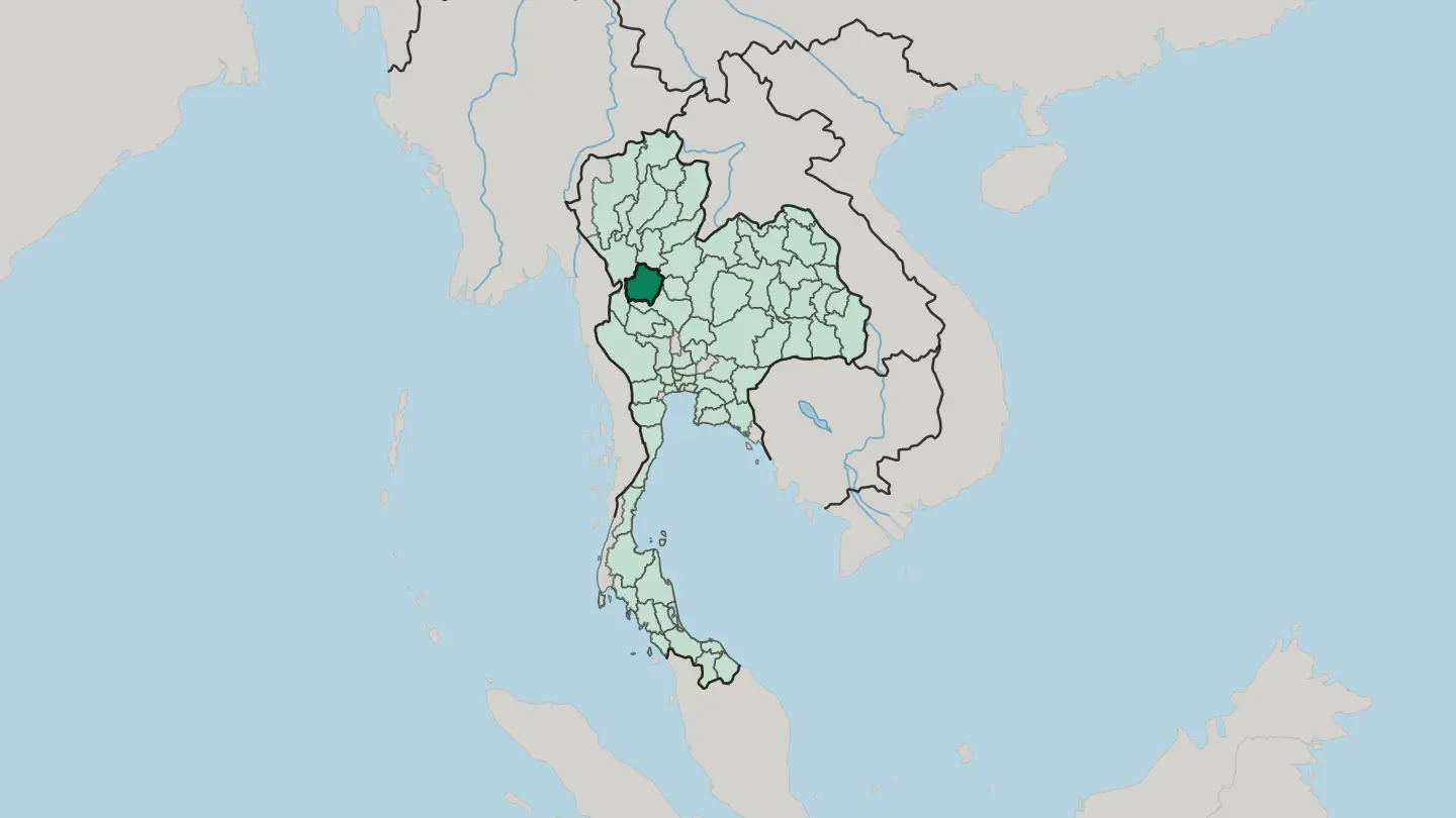 Map of Changwat Kamphaeng Phet in Thailand