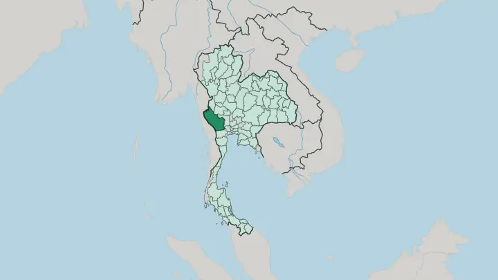 Map of Changwat Kanchanaburi in Thailand