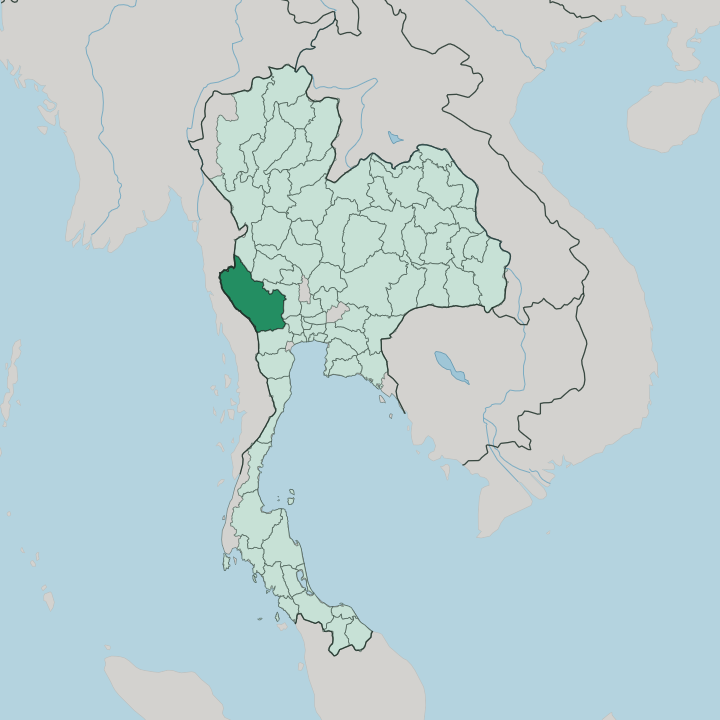 Map showing Changwat Kanchanaburi — In Thailand
