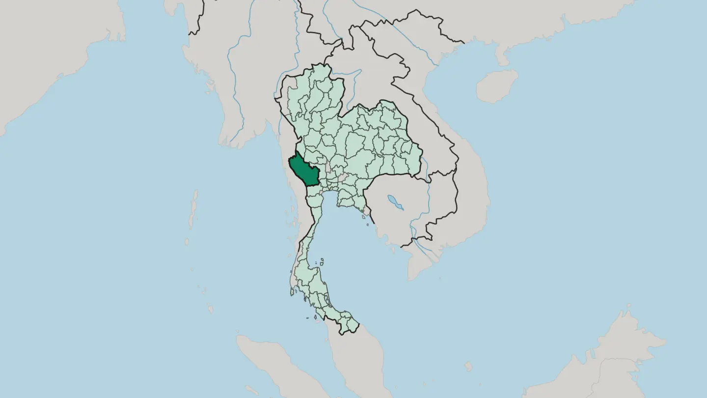 Map of Changwat Kanchanaburi in Thailand
