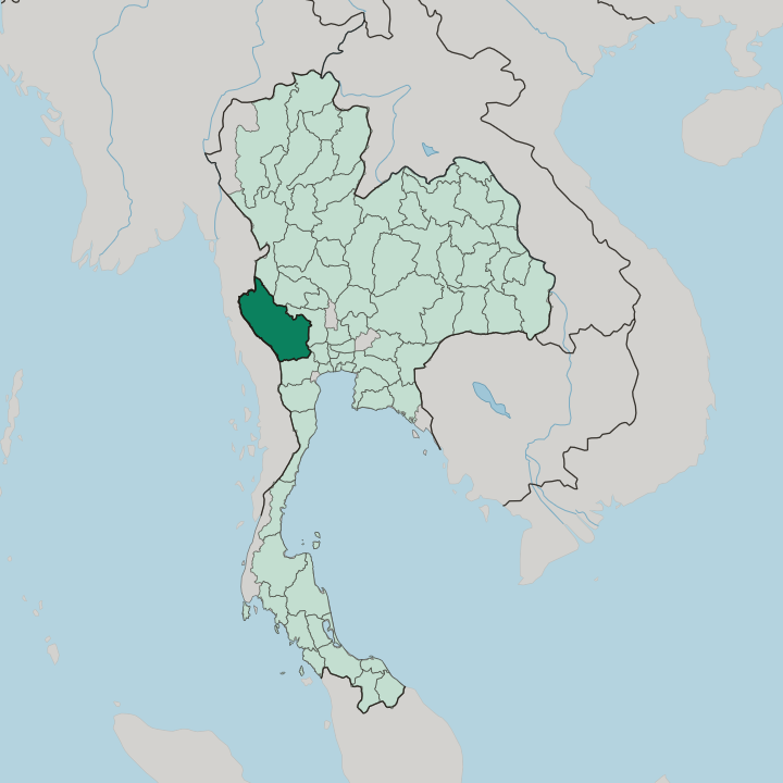 Map showing Changwat Kanchanaburi — In Thailand