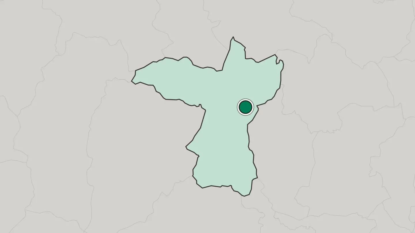 Map of Khon Kaen in Thailand