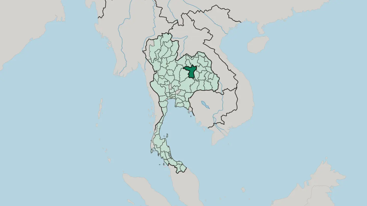 Map of Changwat Khon Kaen in Thailand