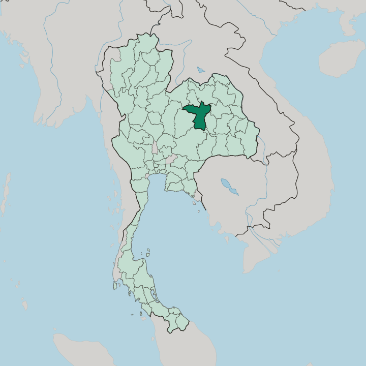 Map showing Changwat Khon Kaen — In Thailand
