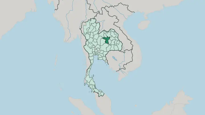 Map of Changwat Khon Kaen in Thailand