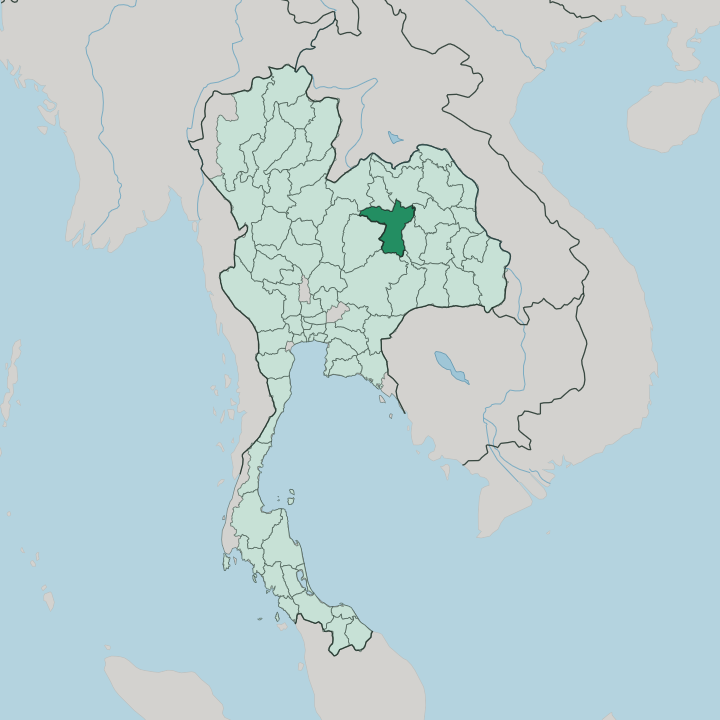 Map showing Changwat Khon Kaen — In Thailand