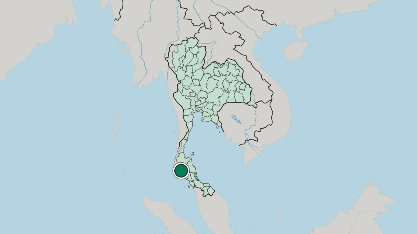 Map of Krabi in Thailand