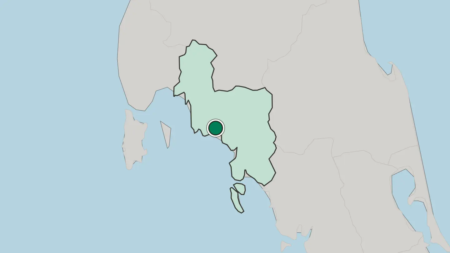 Map of Krabi in Thailand