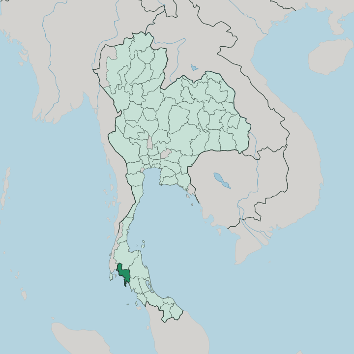 Map showing Changwat Krabi — In Thailand