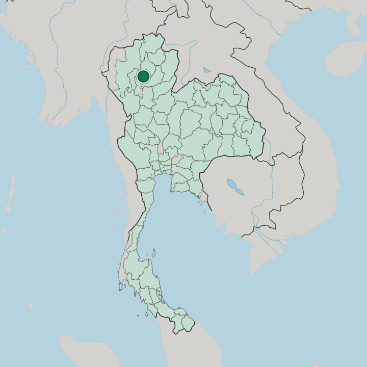 Map showing Lampang — In Thailand
