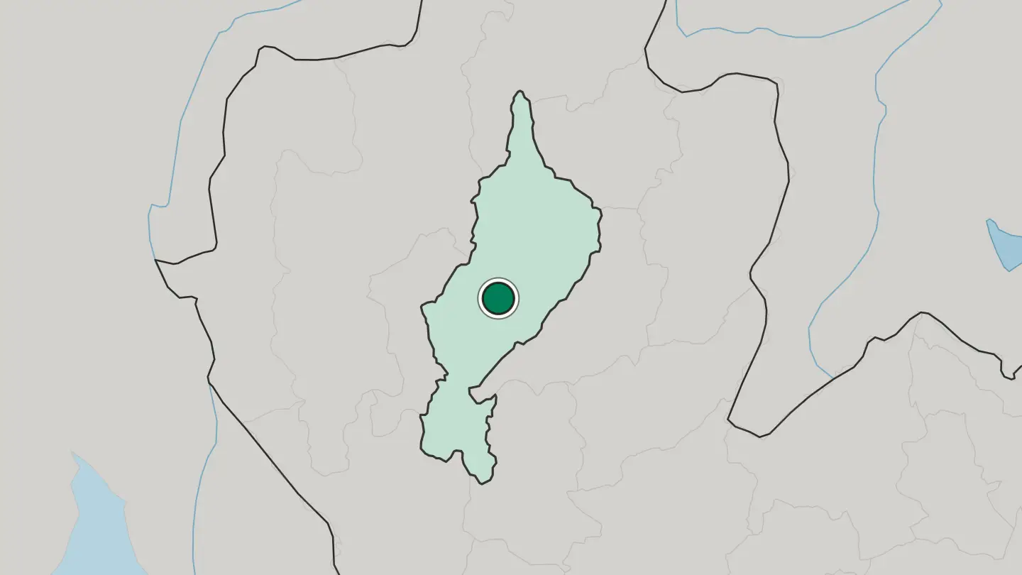 Map of Lampang in Thailand