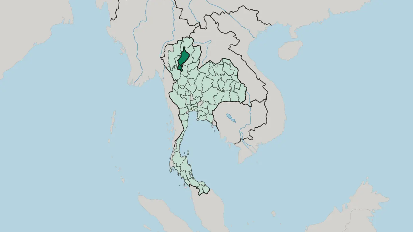 Map of Changwat Lampang in Thailand