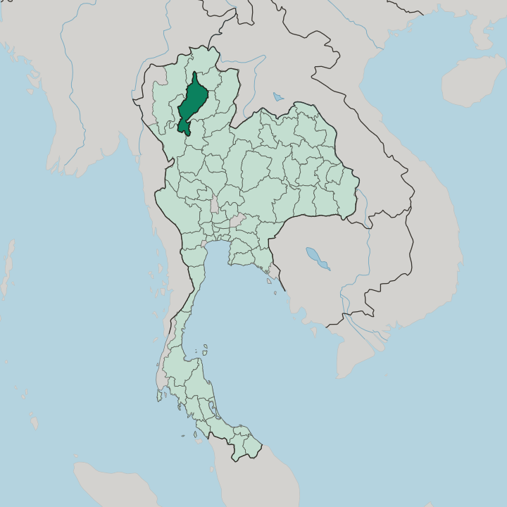 Map showing Changwat Lampang — In Thailand