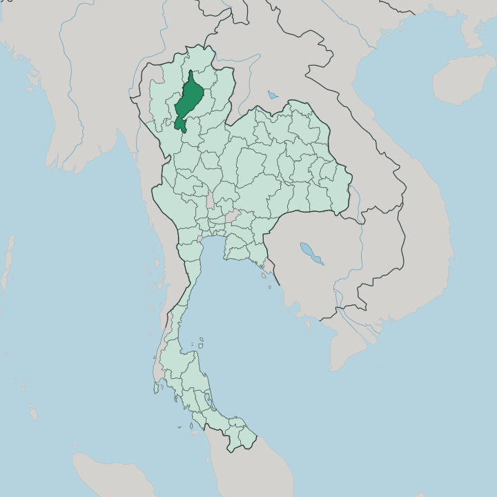 Map showing Changwat Lampang — In Thailand