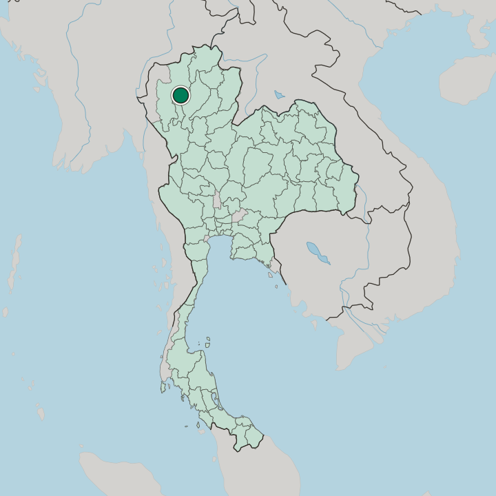Map showing Lamphun — In Thailand