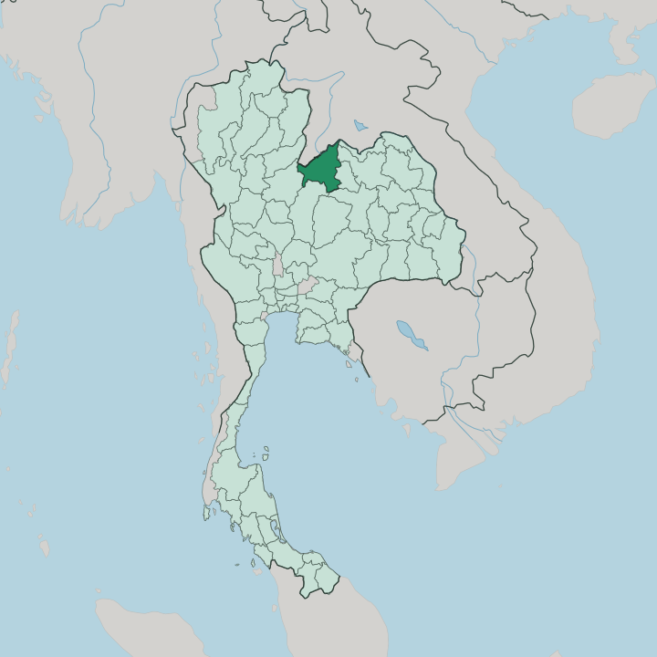 Map showing Changwat Loei — In Thailand