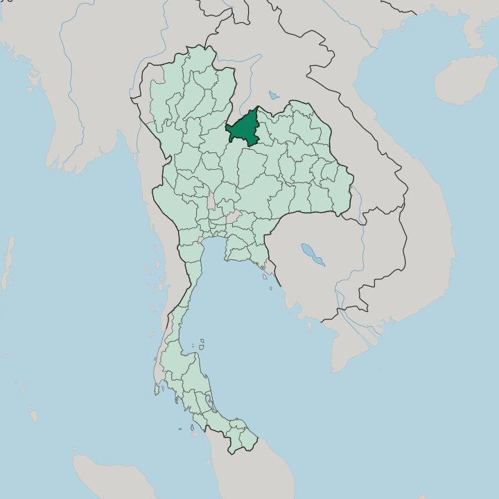 Map showing Changwat Loei — In Thailand