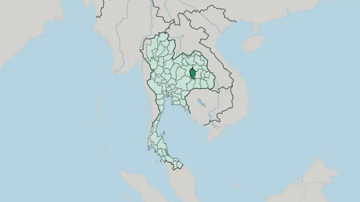 Map of Changwat Maha Sarakham in Thailand