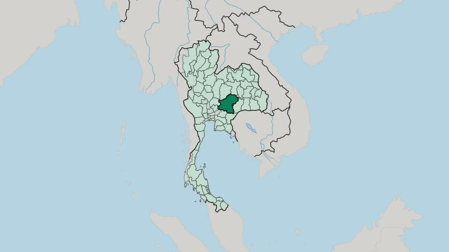 Map of Changwat Nakhon Ratchasima in Thailand