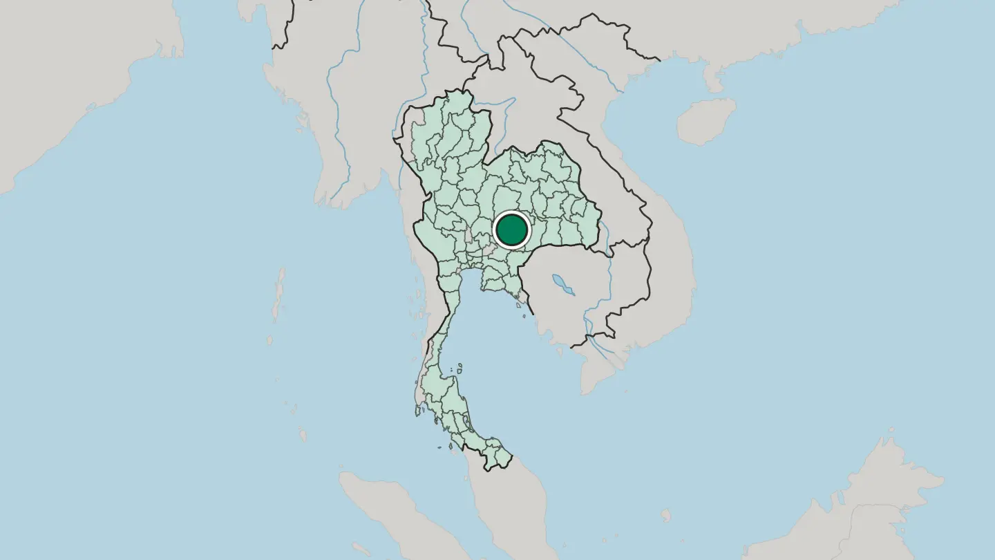 Map of Nakhon Ratchasima in Thailand