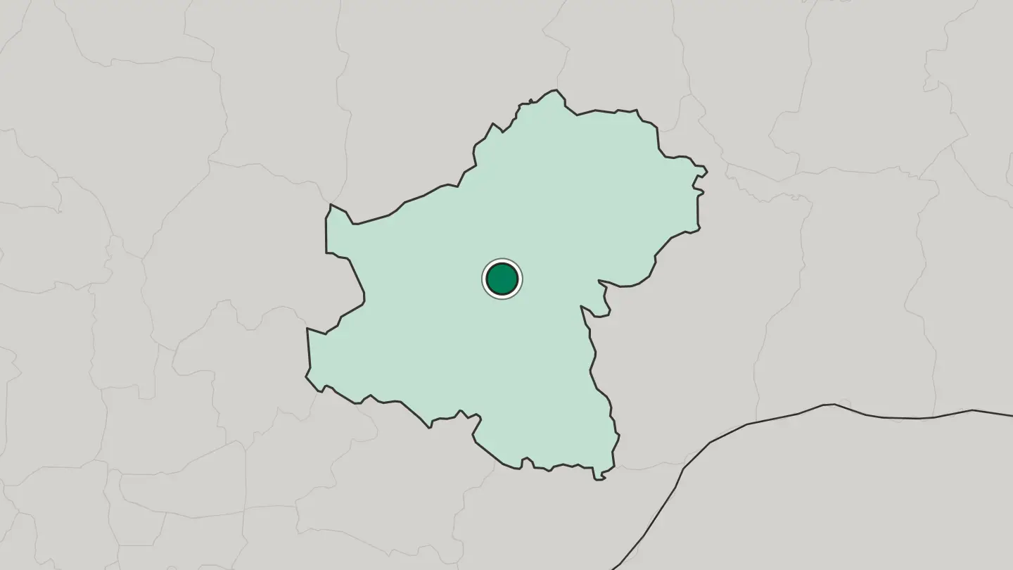 Map of Nakhon Ratchasima in Thailand