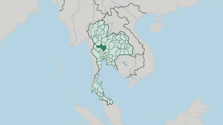 Map of Changwat Nakhon Sawan in Thailand