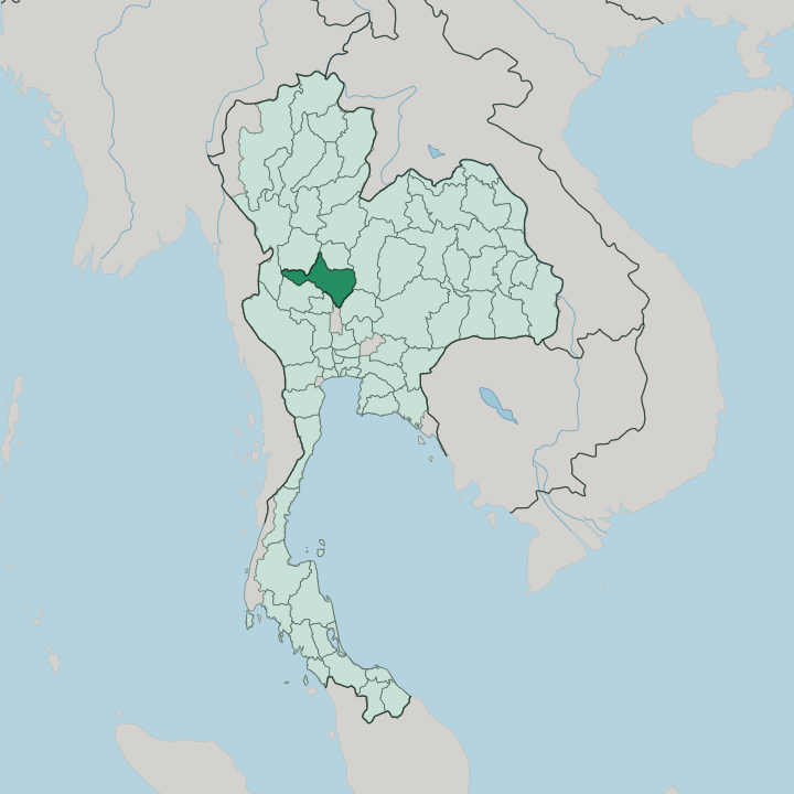 Map showing Changwat Nakhon Sawan — In Thailand