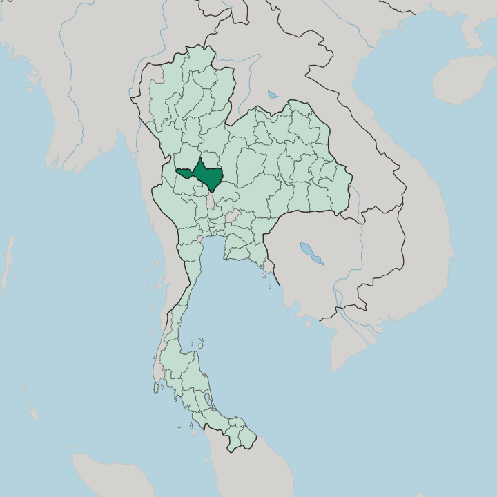 Map showing Changwat Nakhon Sawan — In Thailand