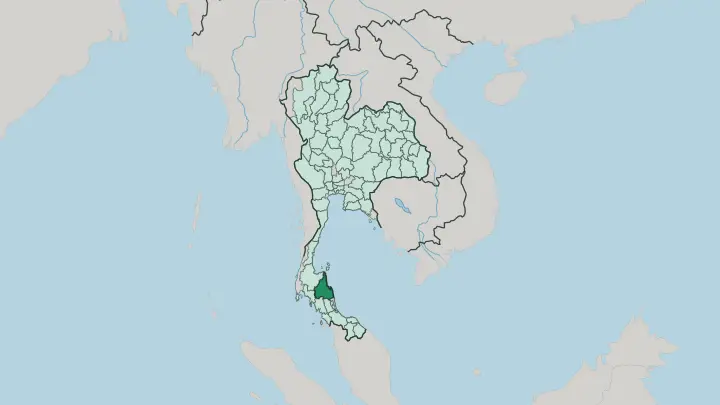Map of Changwat Nakhon Si Thammarat in Thailand