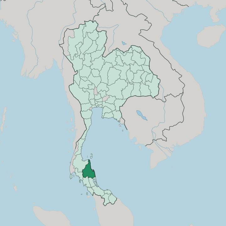 Map showing Changwat Nakhon Si Thammarat — In Thailand