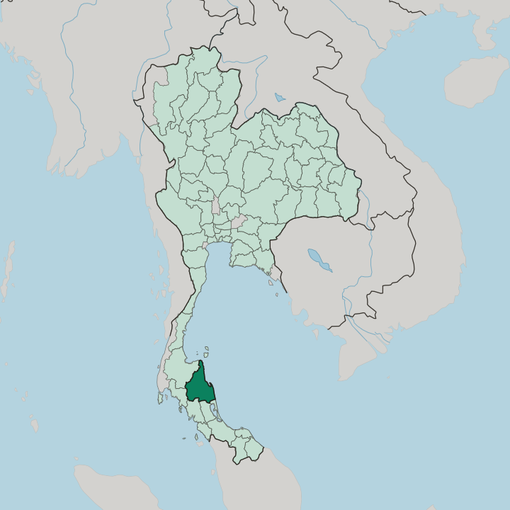 Map showing Changwat Nakhon Si Thammarat — In Thailand