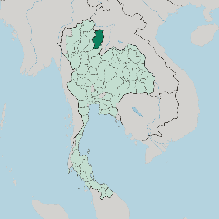Map showing Changwat Nan — In Thailand