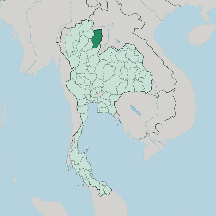 Map showing Changwat Nan — In Thailand