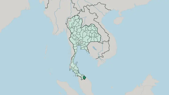 Map of Changwat Narathiwat in Thailand