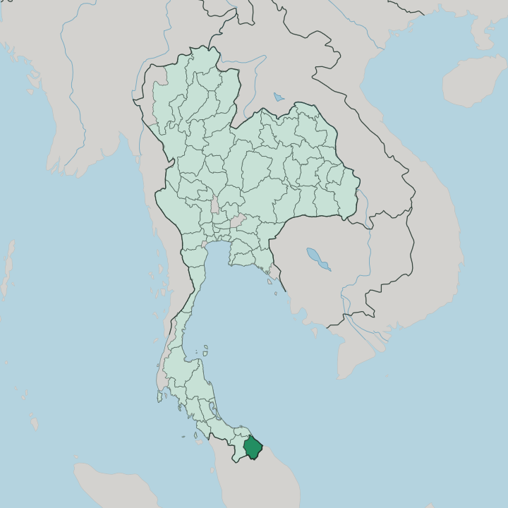Map showing Changwat Narathiwat — In Thailand