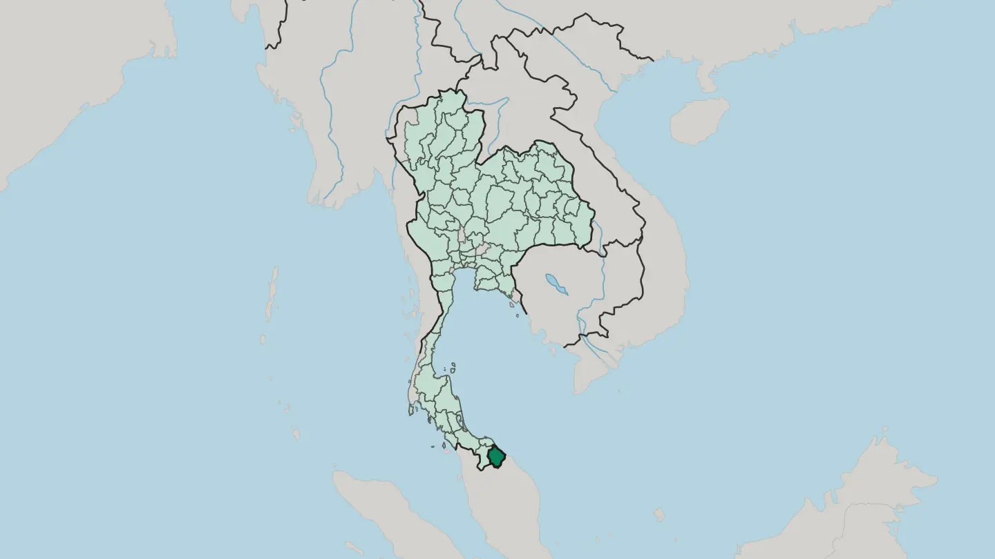 Map of Changwat Narathiwat in Thailand