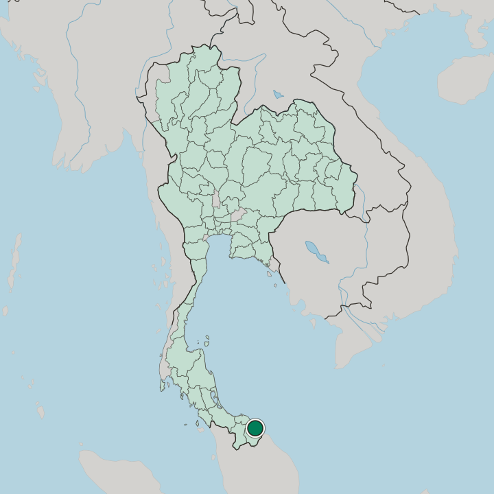 Map showing Narathiwat — In Thailand
