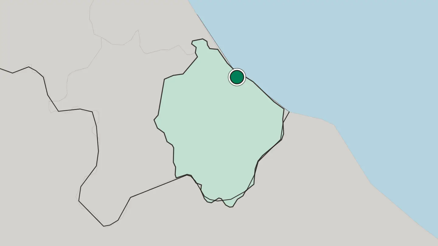 Map of Narathiwat in Thailand