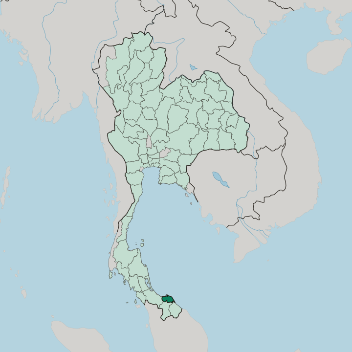 Map showing Changwat Pattani — In Thailand