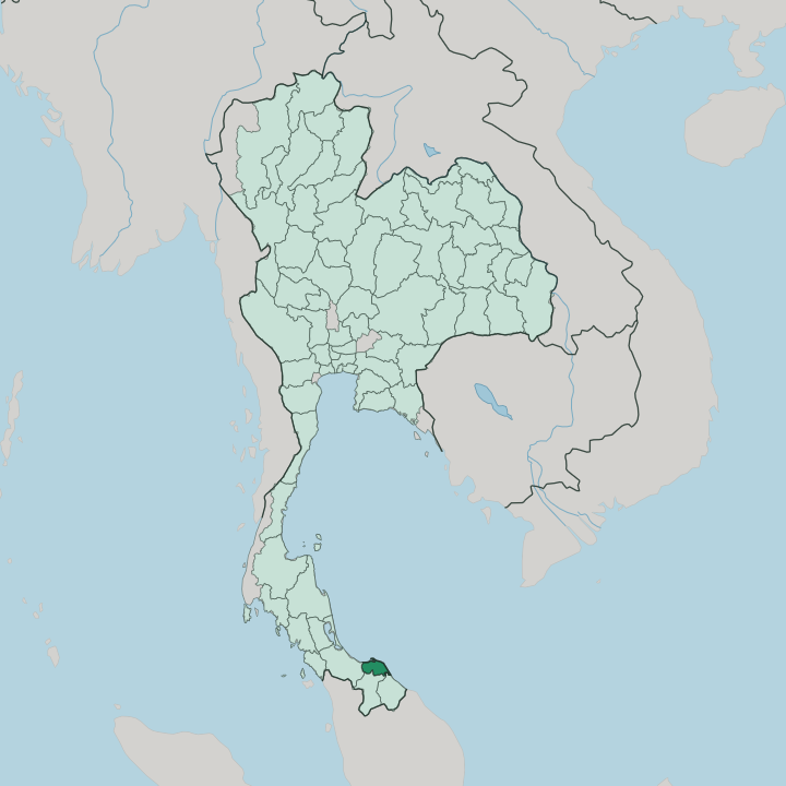 Map showing Changwat Pattani — In Thailand