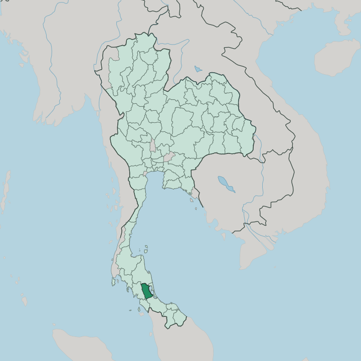 Map showing Changwat Phatthalung — In Thailand