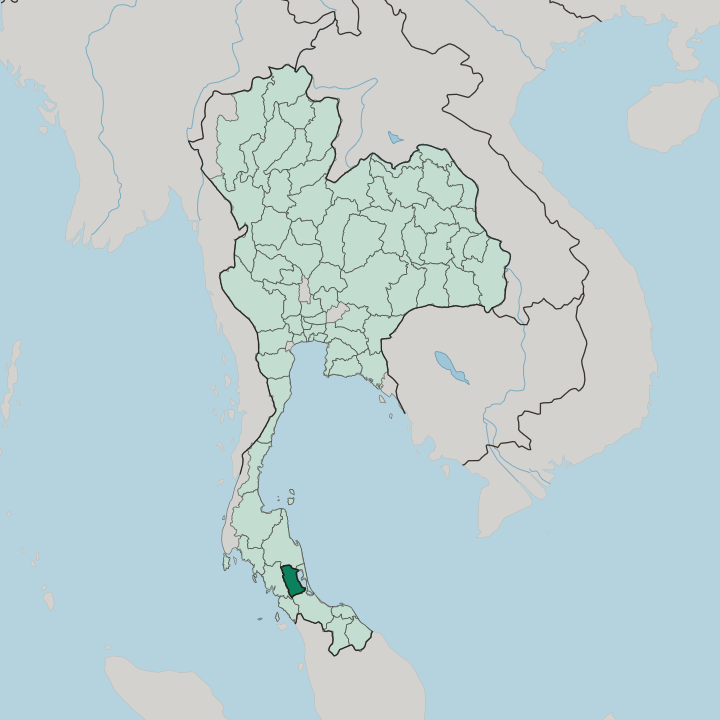 Map showing Changwat Phatthalung — In Thailand