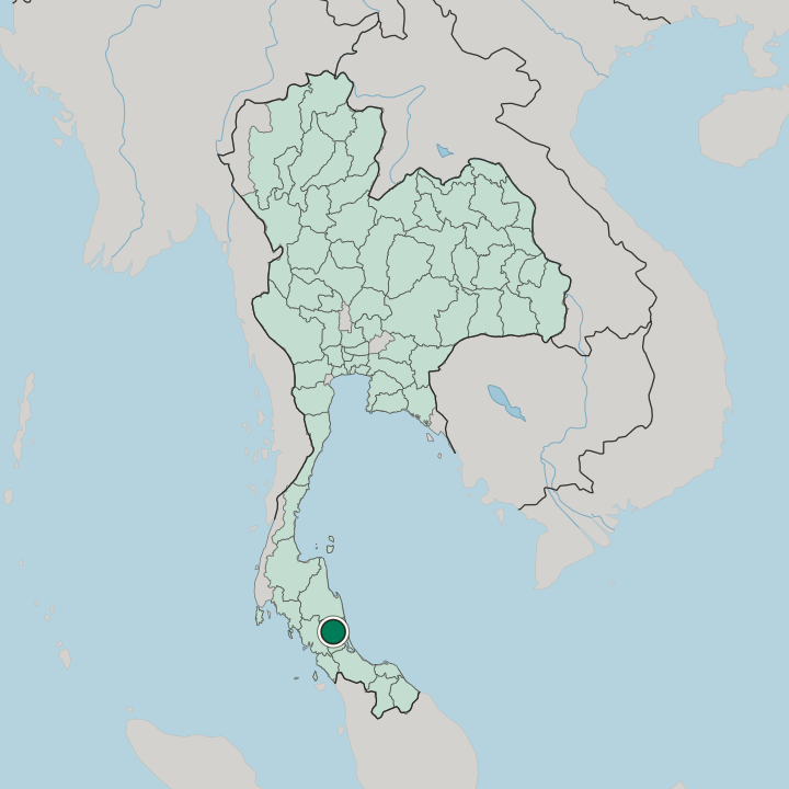 Map showing Phatthalung — In Thailand