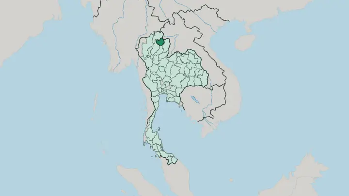 Map of Changwat Phayao in Thailand