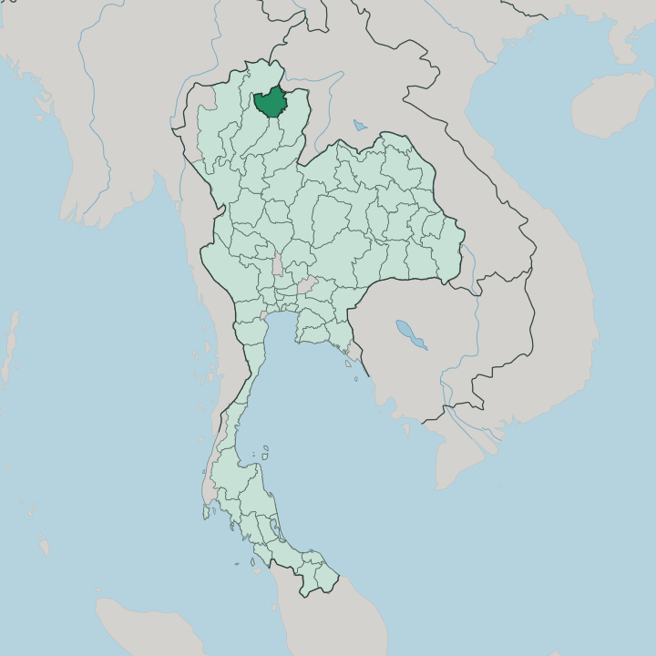 Map showing Changwat Phayao — In Thailand